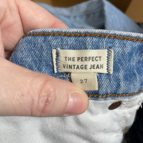 Madewell Perfect Vintage Women's High Rise Distressed Jeans - Size 27 - Tapered - Picture 7 of 9
